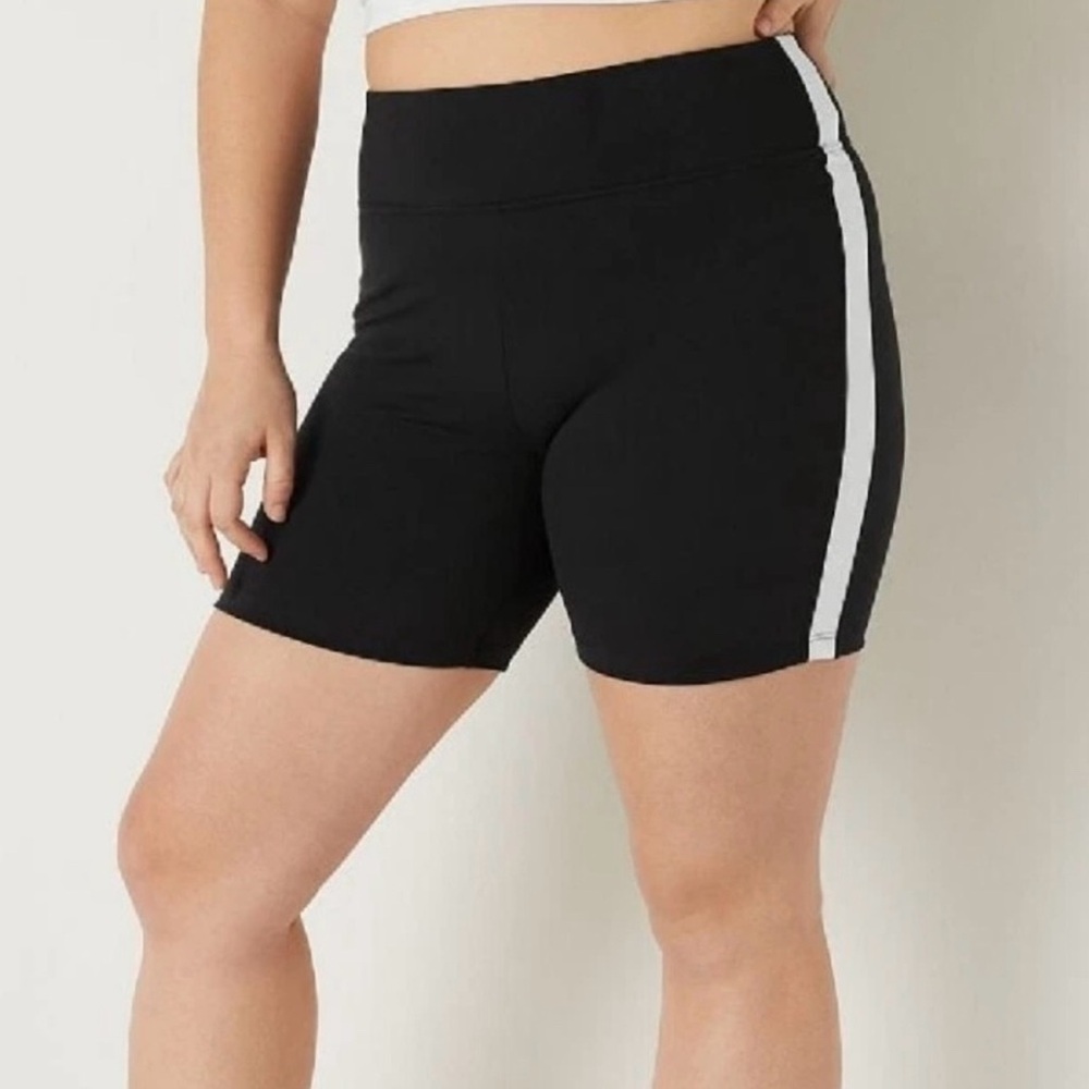 PINK, Victoria Secret Black and White High waisted, 6in Bike Shorts, Like New